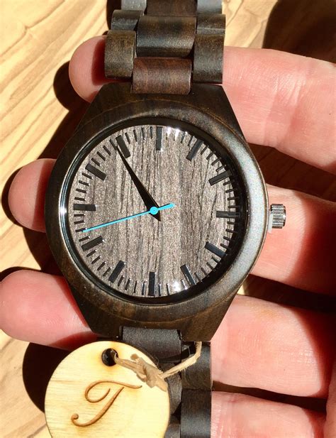 Engraved Wood Watch Mens Wooden Watch Husband Gift Wood | Etsy