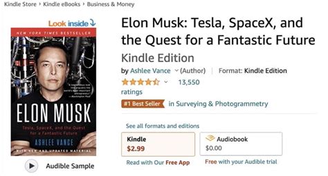 ‘Elon Musk: Tesla, SpaceX, and the Quest for a Fantastic Future’ Kindle Edition on Sale for $2. ...