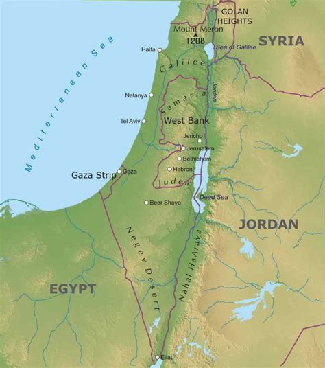 Israel Physical Map