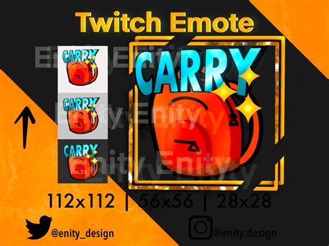 Twitch Emote Carry Text Emote Carry Backpack Emote Static Emote Instant Download - Etsy