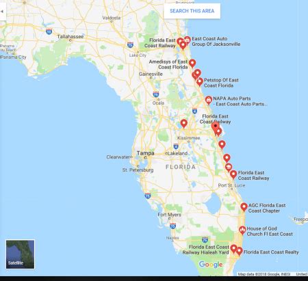 Map Of Florida East Coast: Beaches And Cities - Science Trends