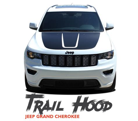 Jeep Grand Cherokee Hood Decals, Jeep Grand Cherokee Hood Stripes, TRAIL HOOD