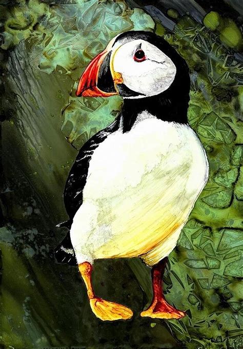 Stud Puffin Painting by Lynne Tosby - Fine Art America