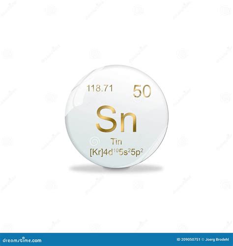 3D-Illustration, Tin Symbol - Sn. Element of the Periodic Table on ...