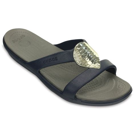 CROCS Women's Sanrah Embellished Sandal, Navy/Silver - Bob’s Stores