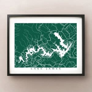 Lake James, NC Map Print North Carolina Poster - Etsy