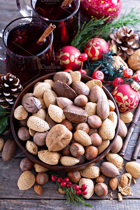 Variety of nuts with shells for Christmas | High-Quality Food Images ~ Creative Market