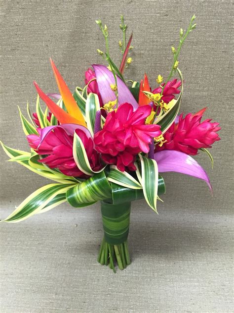 hawaiian wedding bouquets - Google Search | Tropical flower ...