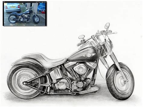 motorbike drawing - Bobbys Hand Drawn Portraits.