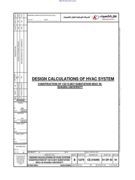 Design Calculations of Hvac System | PDF | Hvac | Ventilation (Architecture)