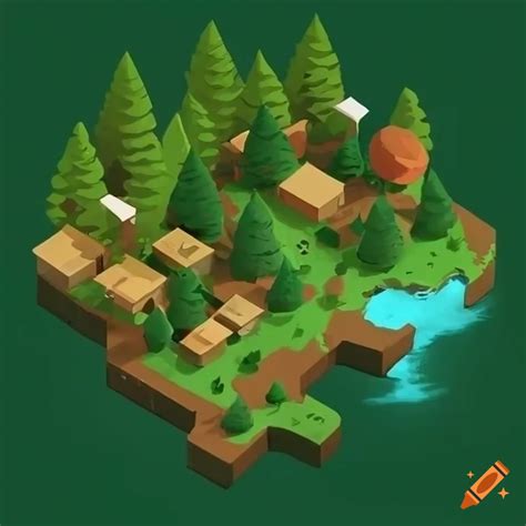 Isometric forest world map