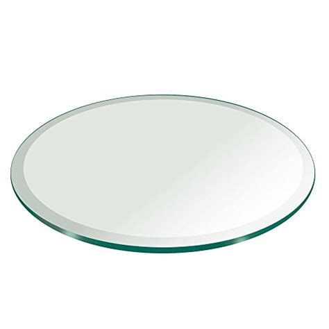 28" Inch Round Glass Table Top 1/2" Thick Tempered Beveled Edge by Fab ...