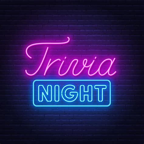 Premium Vector | Trivia night neon sign on a brick wall background ...