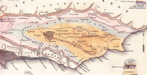 Geology of south east England and the Weald. | Map, Geology, Vintage world maps