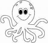 Easy Cartoon Octopus Coloring Page  Free Printable Pages sketch template