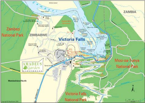 Victoria Falls Zambia Map