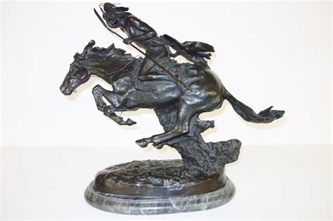 Large bronze Frederick Remington Indian on horse statue - Sep 18, 2014 | NY-NJ Estate & Auction ...