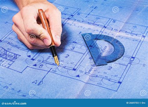 Architecture Blueprint Drawing Stock Image - Image of scheme, structure: 2669703