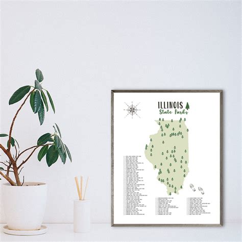 Illinois State Parks Map | Gift For Hiker | Illinois Map – Nomadic Spices