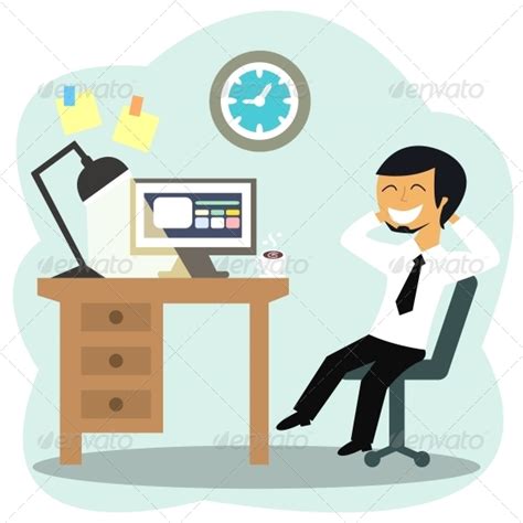 Happy Office Worker | GraphicRiver