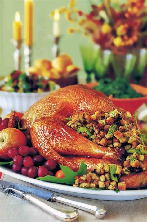 Roast Turkey with Stuffing and Vegetables Recipe