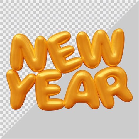 Premium PSD | New year text design with 3d modern style