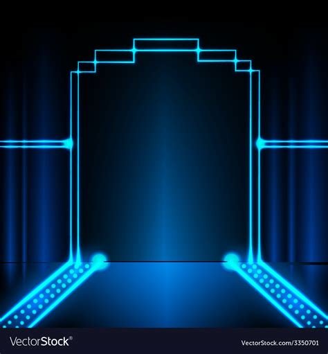 Neon stage background Royalty Free Vector Image