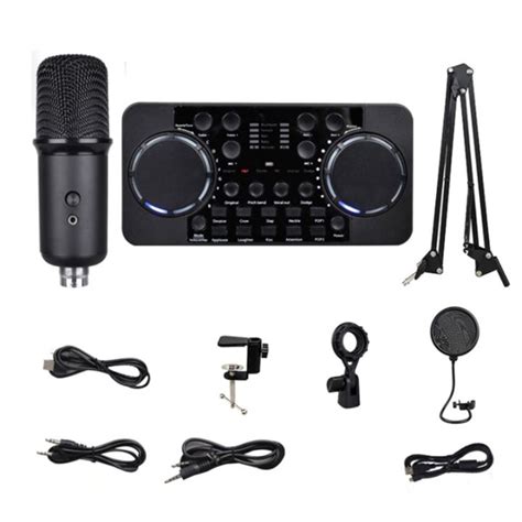 Mini Cell Phone Sound Card Audio Set Interface External USB Live Microphone Sound Card with ...