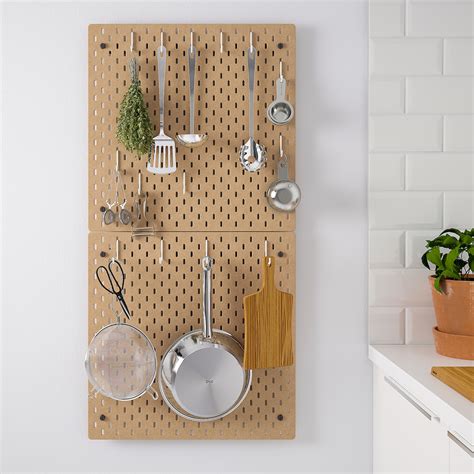 SKÅDIS pegboard combination, wood, 56x112 cm (22x44") - IKEA