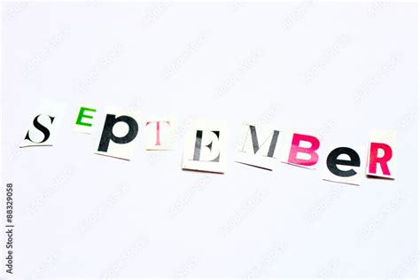 September Letters cut out from the Magazine Stock Photo | Adobe Stock