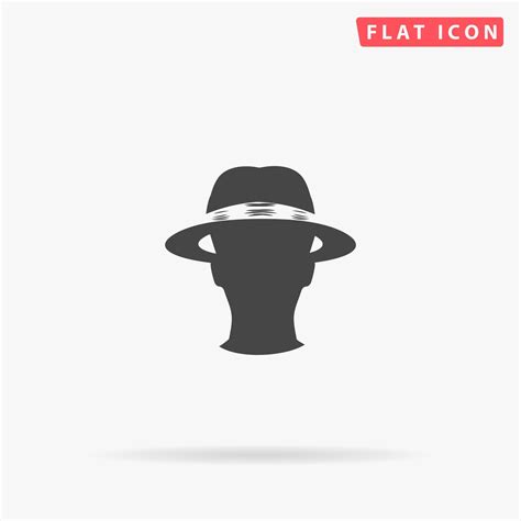 Spy. Simple flat black symbol with shadow on white background. Vector illustration pictogram ...