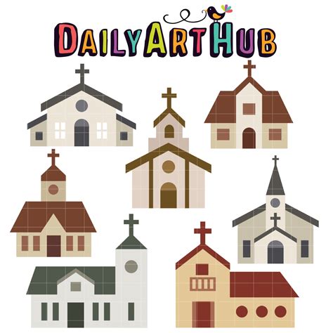 Churches Clip Art Set – Daily Art Hub // Graphics, Alphabets & SVG