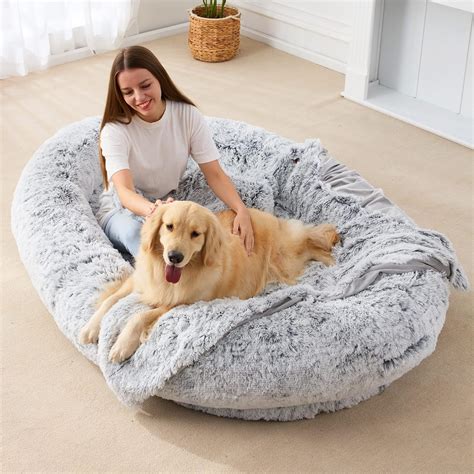 Grand lit pour chien humain - 191,8 x 139,7 x 30,5 cm - Pouf géant pour les humains, les ...