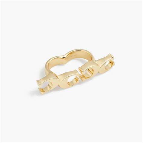 Coach Double Signature Ring In Gold | ModeSens