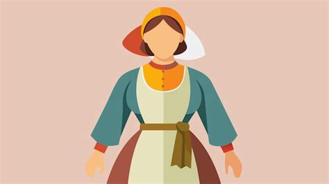 Premium Vector | A peasant womans outfit from the th century consisting of a linen smock ...