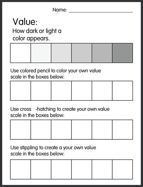 Value Scale Worksheet - 12 Free PDF Printables | Printablee