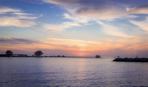 Beautiful Sunset in Clearwater Beach Stock Image - Image of orange ...