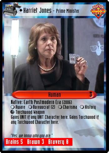 Unauthorized Dr. Who CCG - Harriet Jones - Prime Minister