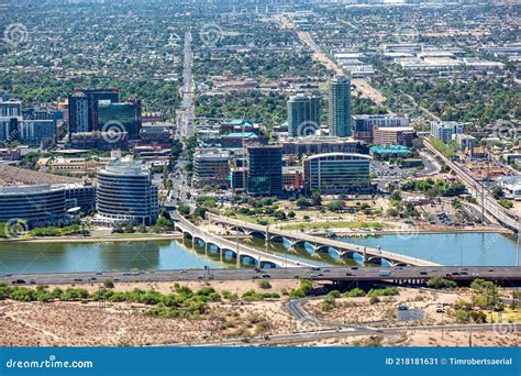 Vue Aérienne Du Centre-ville De Tempe Arizona Du Nord Au Sud Image ...