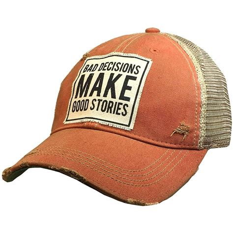 Bad Decisions Make Good Stories Trucker Hats - Baseball Caps with Funny Sayings for Women and ...