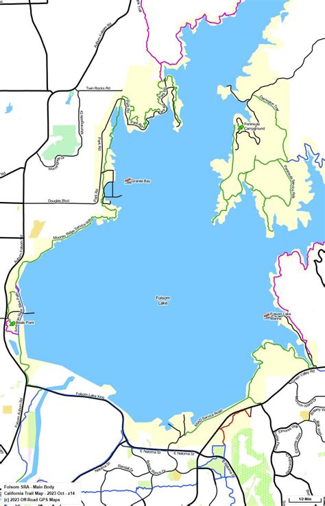 Folsom Lake SRA - California Trail Map