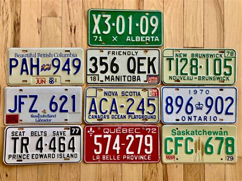 10 Canadian Province Set of License Plates in Good Condition | eBay