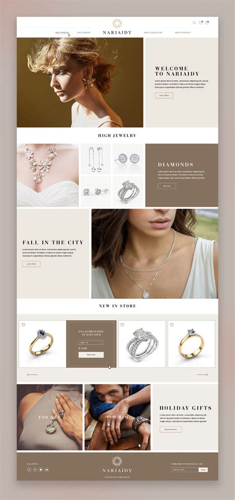 Website design for luxurious crafted jewelry brand on Behance | Fashion ...