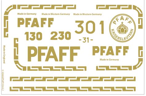 Pfaff 130 Sewing Machine Restoration Decals - Keeler Sales