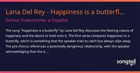 Meaning of Lana Del Rey - Happiness is a butterfly (Traducción al Español) by Genius ...