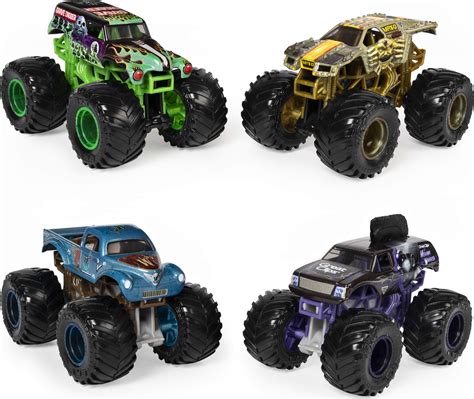 Buy Monster Jam, Official Reveal The Steel 4-Pack of Color-Changing Die-Cast Monster Trucks, 1: ...