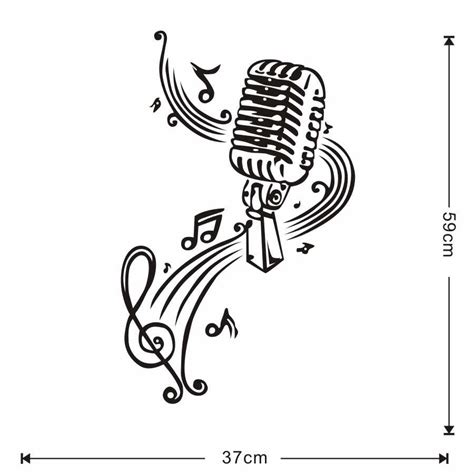 Microphone And Music Notes Drawing at PaintingValley.com | Explore ...