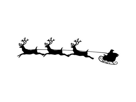 Christmas Svg Sleigh Svg Reindeer Clipart Santa Silhouette Png | Etsy