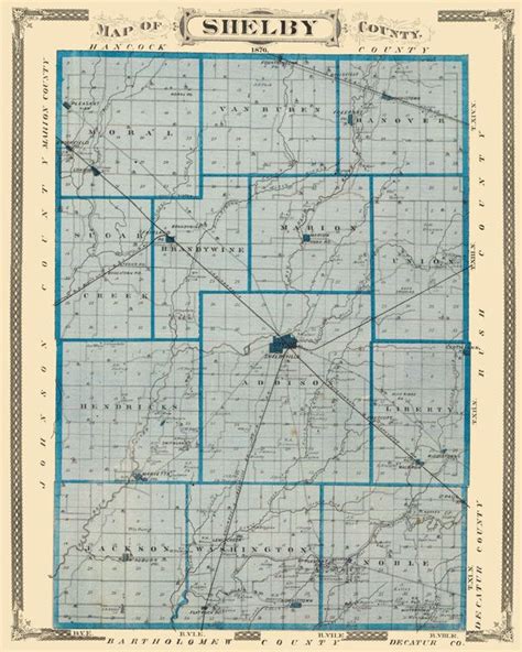 Map of Shelby County, Indiana | Shelby county, Vintage map, Map