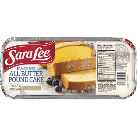 Sara Lee® Family Size All Butter Pound Cake, 16 oz. (Frozen) - Walmart ...